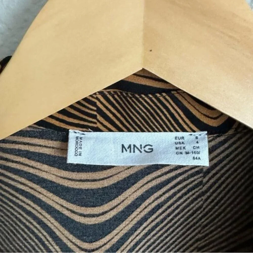Mango Retro-print shirt Blazer Size 4 - Picture 7 of 8